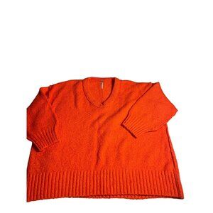Free People Love Light Oversized Orange Sweater Size M chunky thick bohemian